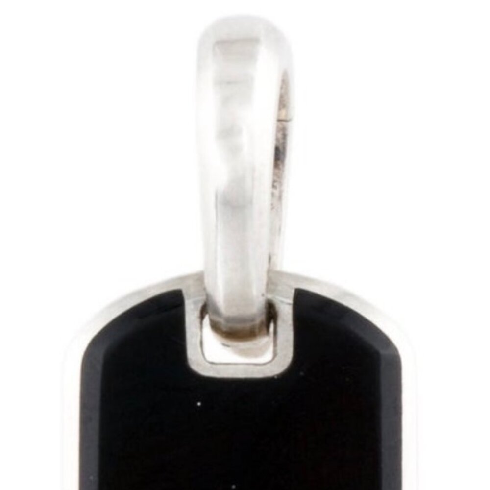 DAVID YURMAN STERLING SILVER 925 ONYX CHEVRON DOGTAG - Picture 4 of 6